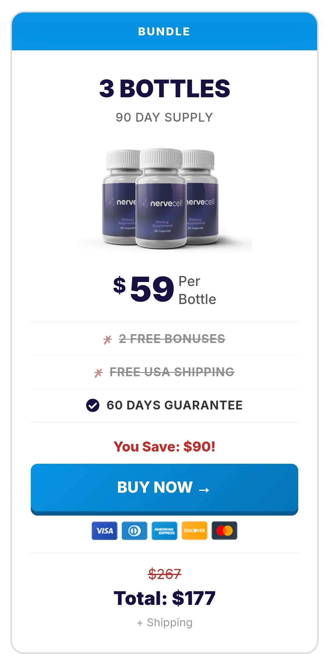 Nervecell™ 3 bottles pricing